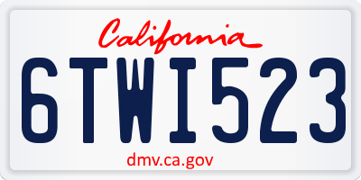 CA license plate 6TWI523