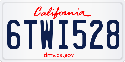 CA license plate 6TWI528