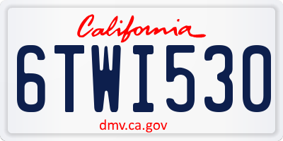 CA license plate 6TWI530