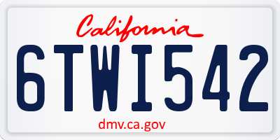 CA license plate 6TWI542