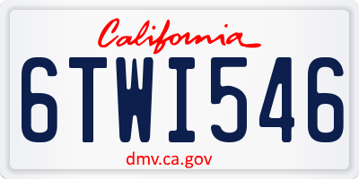 CA license plate 6TWI546