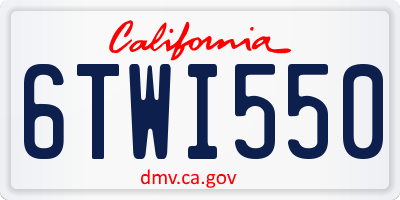 CA license plate 6TWI550