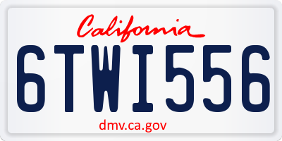 CA license plate 6TWI556
