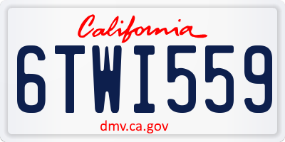 CA license plate 6TWI559