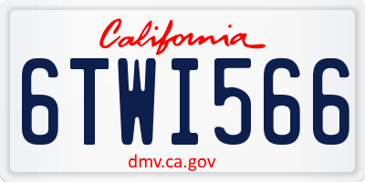 CA license plate 6TWI566