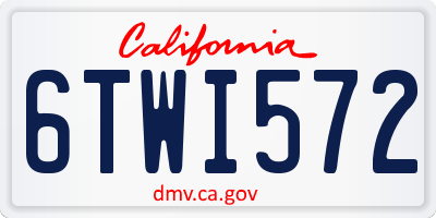 CA license plate 6TWI572