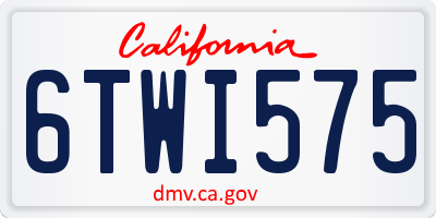 CA license plate 6TWI575