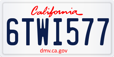 CA license plate 6TWI577