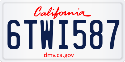 CA license plate 6TWI587
