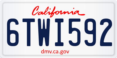 CA license plate 6TWI592