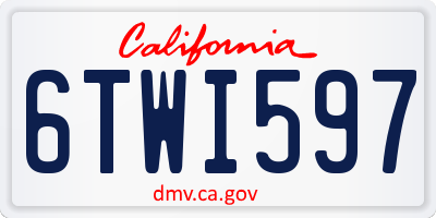 CA license plate 6TWI597