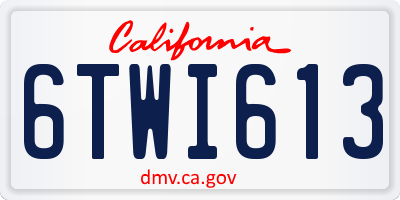 CA license plate 6TWI613