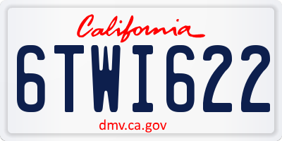 CA license plate 6TWI622