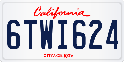 CA license plate 6TWI624