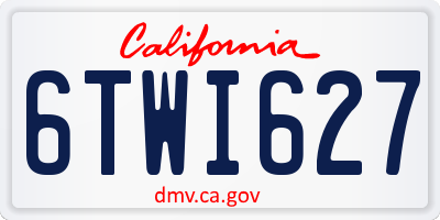 CA license plate 6TWI627