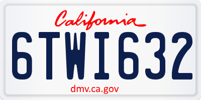 CA license plate 6TWI632
