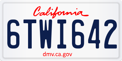 CA license plate 6TWI642