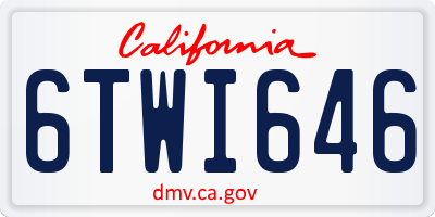 CA license plate 6TWI646