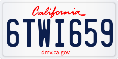 CA license plate 6TWI659