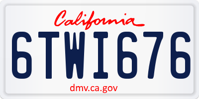 CA license plate 6TWI676