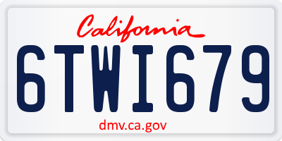 CA license plate 6TWI679