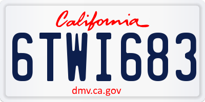 CA license plate 6TWI683