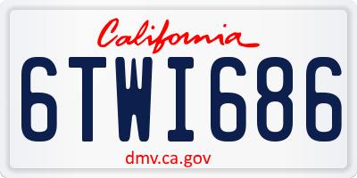 CA license plate 6TWI686
