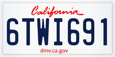 CA license plate 6TWI691