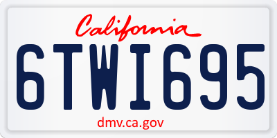 CA license plate 6TWI695
