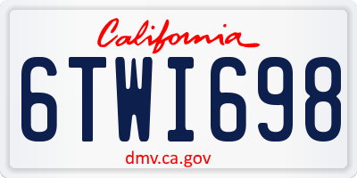 CA license plate 6TWI698