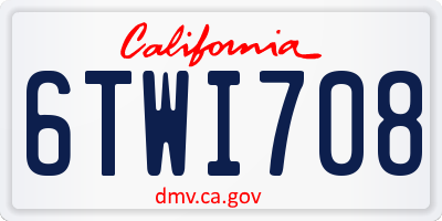CA license plate 6TWI708