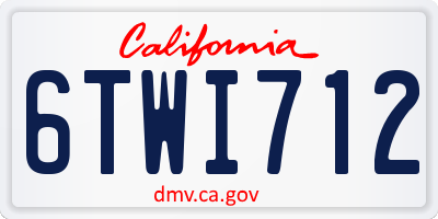 CA license plate 6TWI712