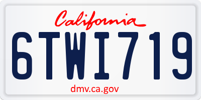 CA license plate 6TWI719