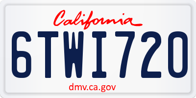 CA license plate 6TWI720