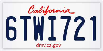CA license plate 6TWI721