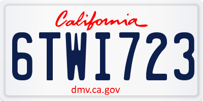 CA license plate 6TWI723