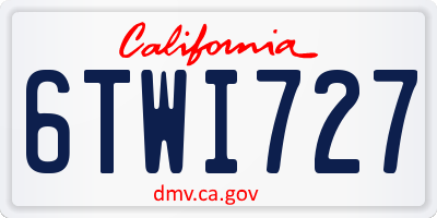 CA license plate 6TWI727