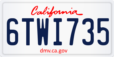 CA license plate 6TWI735