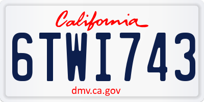 CA license plate 6TWI743