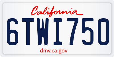 CA license plate 6TWI750
