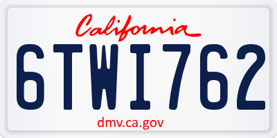 CA license plate 6TWI762