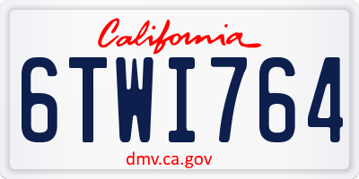 CA license plate 6TWI764