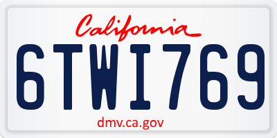 CA license plate 6TWI769