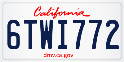 CA license plate 6TWI772
