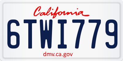 CA license plate 6TWI779