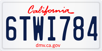 CA license plate 6TWI784