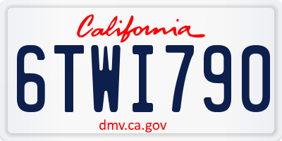 CA license plate 6TWI790