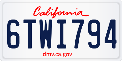 CA license plate 6TWI794
