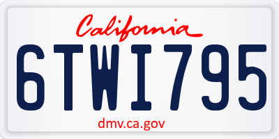CA license plate 6TWI795