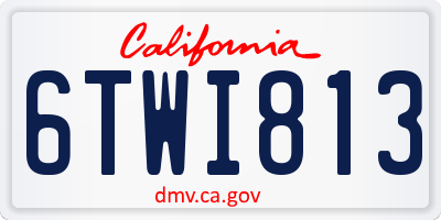 CA license plate 6TWI813